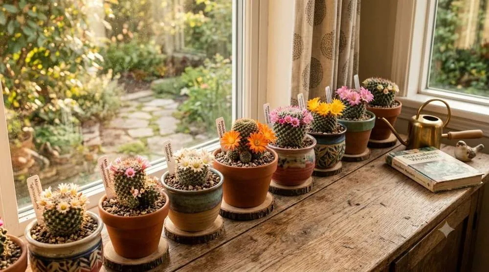 Com luz e cuidados corretos, o cacto recompensa com flores vibrantes.